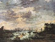 Fishing at Moonlight ag NEER, Aert van der